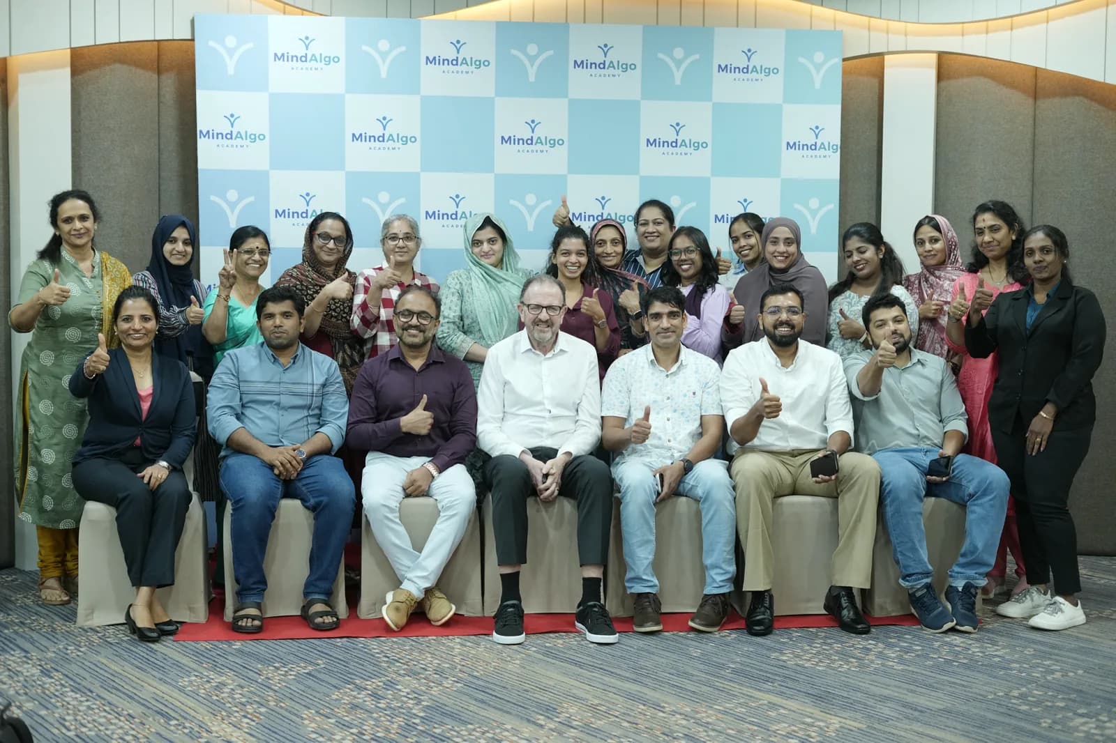 MindAlgo CBT diploma cohort with Dr John Crimmins at the Calicut clinical practicum