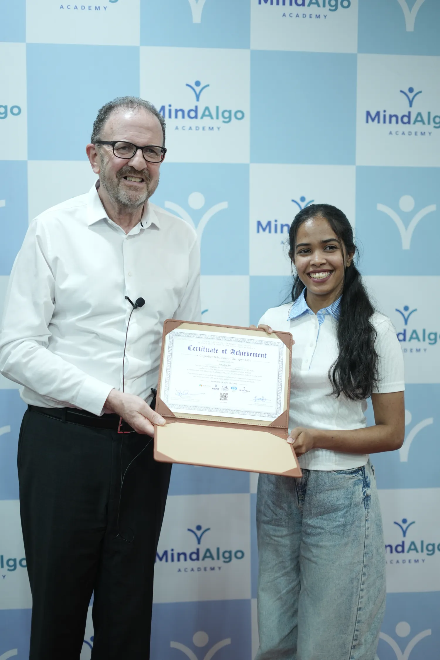 MindAlgo Academy graduate with their International Diploma in CBT certificate