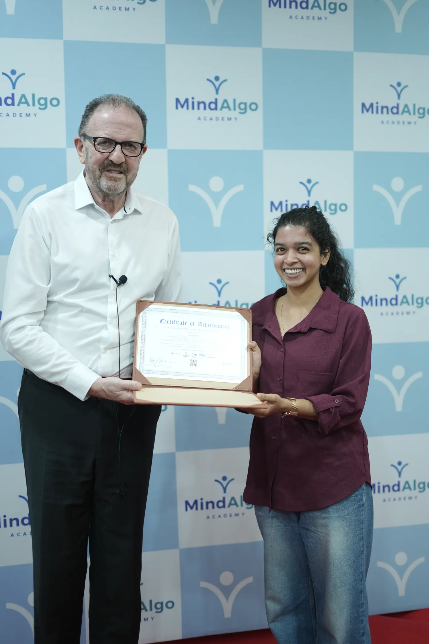 MindAlgo Academy graduate with their International Diploma in CBT certificate