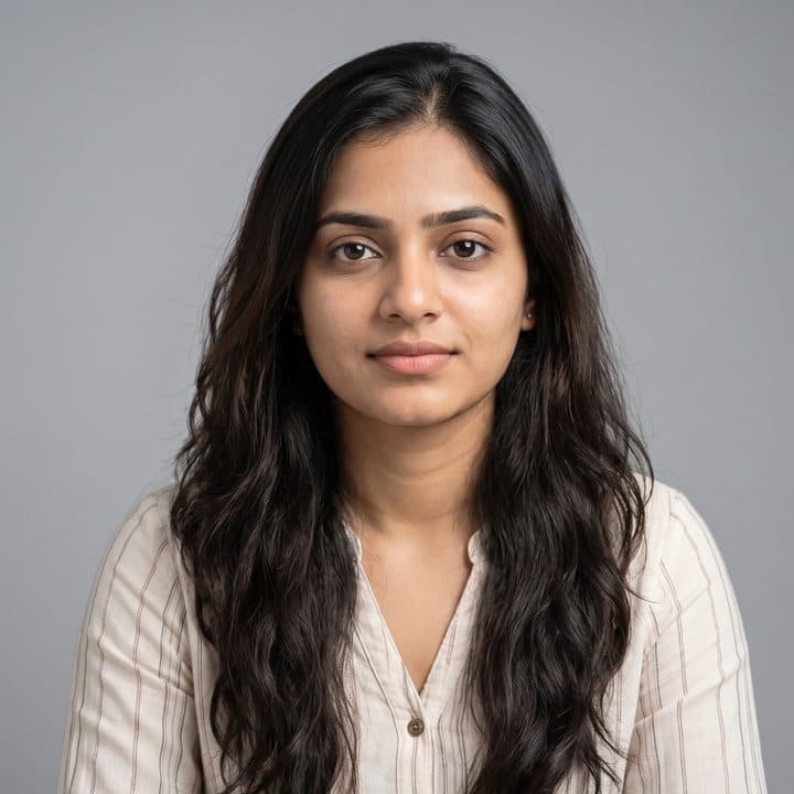 Maya, a practice client, on a video session